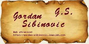 Gordan Sibinović vizit kartica
